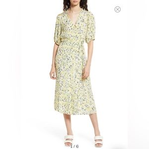 Vero Moda true wrap, puff sleeve, midi dress.